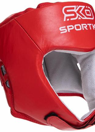 Шлем боксерский открытый кожаный фбу sportko ок1 sp-4706 м-xl цвета в ассортименте7 фото