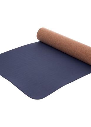 Килимок для йоги корковий каучуковий zelart fi-2433 183x61x0,6 см кольору в асортименті3 фото