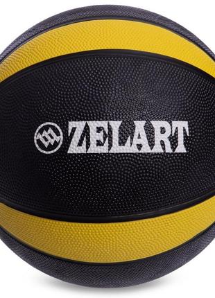 Мяч медицинский медбол zelart medicine ball fi-5122-6 6кг черный-желтый2 фото