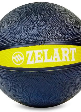 Мяч медицинский медбол zelart medicine ball fi-5122-1 1кг черный-желтый2 фото