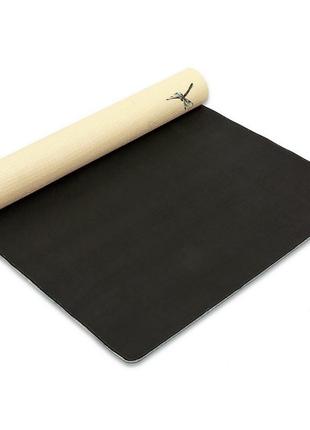 Килимок для йоги лляний (yoga mat) record fi-7157-2 розмір 183x61x0,3 см з квітковим принтом2 фото