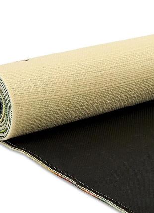 Килимок для йоги лляний (yoga mat) record fi-7157-2 розмір 183x61x0,3 см з квітковим принтом3 фото