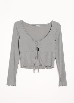 Укорочений топ з довгим рукавом