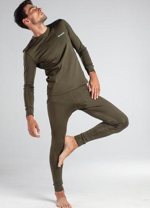 Термобілизна комплект columbia н3002 фліс для чоловіків брюки та кофта чоловічої хакі -20°с