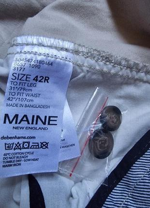 Фирменные английские легкие хлопковые летние демисезонные брюки maine (debenhams), новые с бирками,размер 42r.9 фото