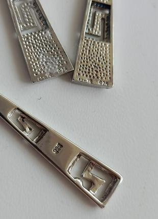 Комплект цепочка с подвеской серьги серебро 9257 фото