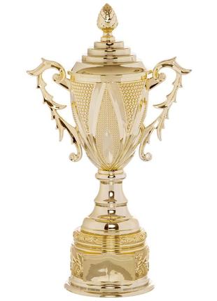 Кубок спортивный с ручками и крышкой zelart reward hb4112c высота 37см золото