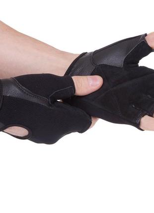 Перчатки для фитнеса и тренировок кожаные zelart sb-161573 s-xxl черный4 фото