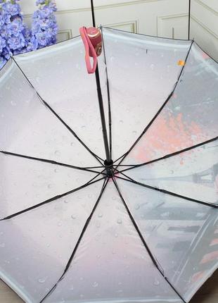 Женский стильный и качественный зонт автомат на 9 спиц шесть разных цветов