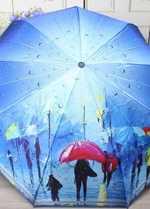Женский стильный и качественный зонт автомат на 9 спиц шесть разных цветов