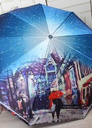 Женский стильный и качественный зонт автомат на 9 спиц шесть разных цветов