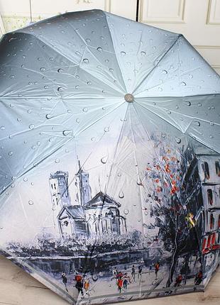 Женский стильный и качественный зонт автомат на 9 спиц шесть разных цветов