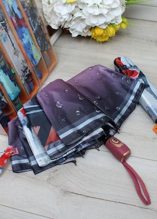 Женский стильный и качественный зонт автомат на 9 спиц шесть разных цветов