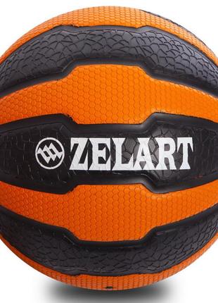 Мяч медицинский медбол zelart medicine ball fi-0898-7 7кг черный-оранжевый2 фото