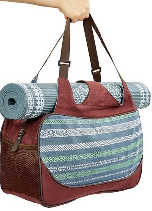 Сумка для фітнесу та йоги kindfolk yoga bag zelart fi-8366-3 сірий-синій6 фото