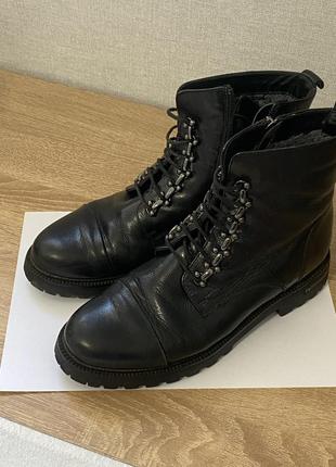 Ботинки кожаные зимние ботинки