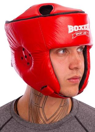 Шлем боксерский открытый с усиленной защитой макушки кожаный boxer 2029 m-l цвета в ассортименте8 фото
