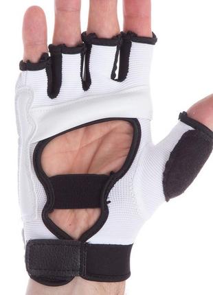 Перчатки для тхэквондо zelart bo-2016-w xs-xl белый4 фото