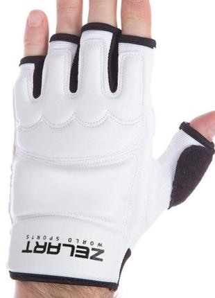 Перчатки для тхэквондо zelart bo-2016-w xs-xl белый5 фото