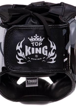 Шолом боксерський з повним захистом шкіряний top king empower camouflage tkhgem-03 s-xl кольору в асортименті5 фото