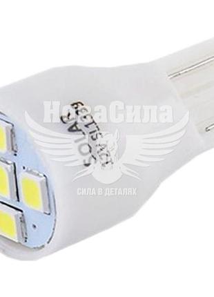 Лампочка без цоколя led t10_w5w smd біла 5-діодів 12v w2.1x9.5d (solar) (к-т. 2шт.)   sl1339