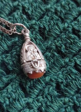 Срібна підвіска мощевик+ланцюжок ,925 проба