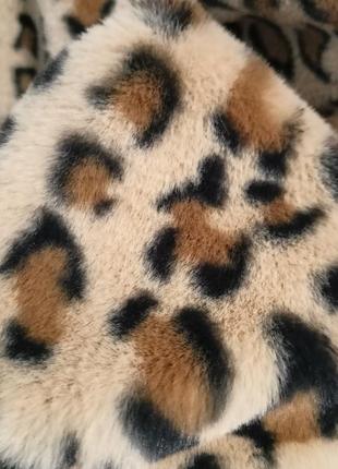 Леопардовый женский плюшевый бомбер, шубка бомбер леопардовый