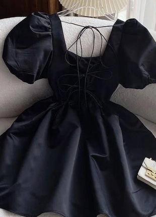 Дуже красива стильна нарядна сукня чорна міні барбі