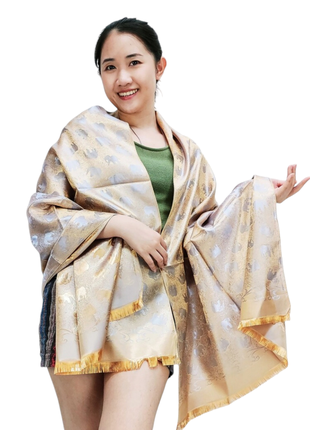 Шарф з тайського шовку із слонами