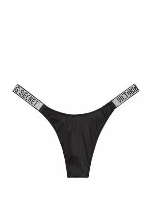 Трусики зі стразами victoria secret very sexy bombshell shine strap thong black s