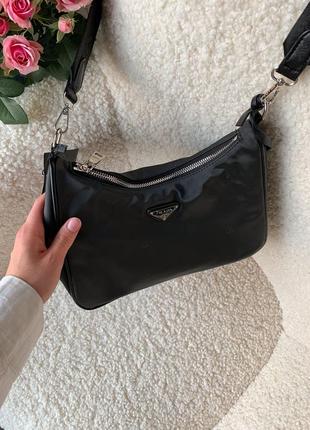 Женская сумка prada re-edition black7 фото