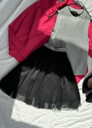 Спідниця сітка волан h&m