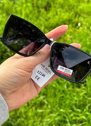 Чорні сонцезахисні окуляри з поляризованою лінзою4 фото