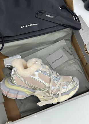 Кросівки в стилі balenciaga сірі зима на хутрі8 фото