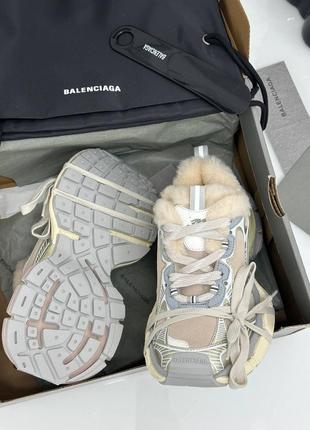 Кросівки в стилі balenciaga сірі зима на хутрі3 фото