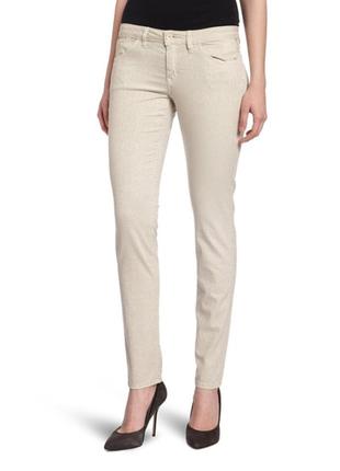 Фирменные бежевые стрейчевые джинсы etam