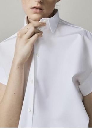 Коттоновая женская рубашка решетка massimo dutti2 фото