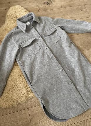 Куртка / пальто / рубашка тепла / подовжена  рубашка h&m