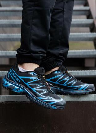 Мужские кроссовки salomon s lab xt-6 black blue phantom1 фото