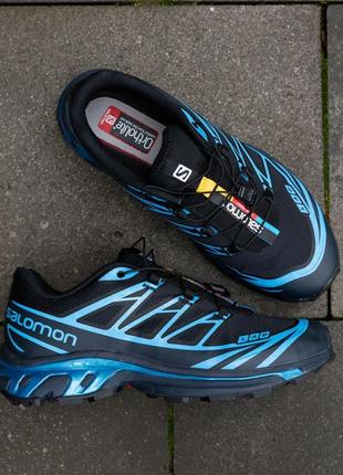 Мужские кроссовки salomon s lab xt-6 black blue phantom8 фото