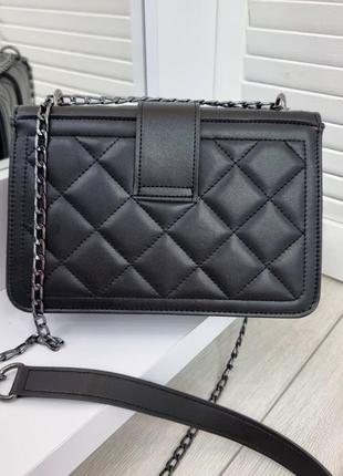 Женская качественная сумка, стильный клатч из эко кожи черная6 фото