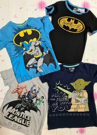 Футболки для мальчика супергерои 7-8 лет batman superman master yoda star wars
