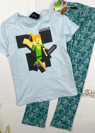 Нова minecraft майнкрафт котонова літня піжамка хлопчик 110-116см
