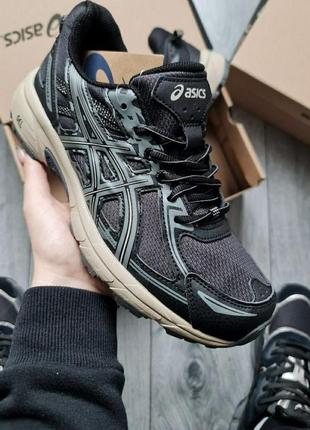 Мужские кроссовки asics gel venture 6 black khaki1 фото