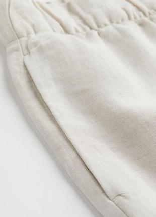 Нові тілесні кремові бежеві вільні широкі лляні літні штани h&m cos massimo oysho mango6 фото