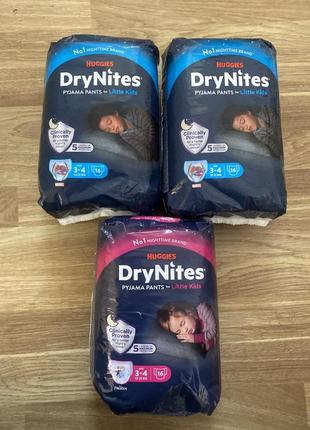 Нові підгузки-трусики huggies drynites 3-4 роки нічні ночные памперсы 3-4 года