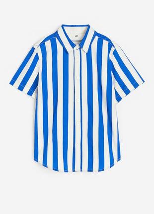 Красивая качественная детская рубашка в полоску h&m этикетка