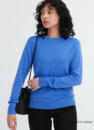Джемпер свитер с круглым вырезом меринос uniqlo