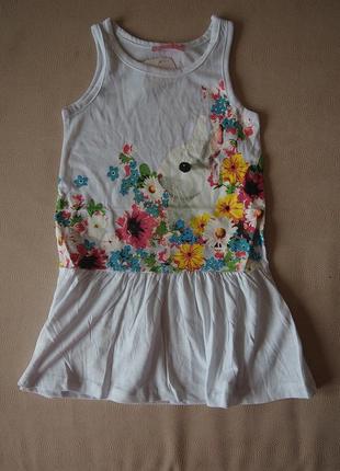 Платье сарафан зайчик цветы хлопок watch me 104 см 4 года