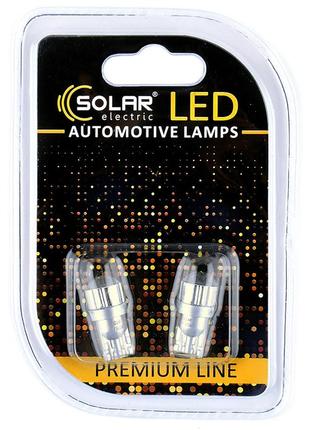 Led автолампа solar 12v t10 w2.1x9.5d white, 2шт